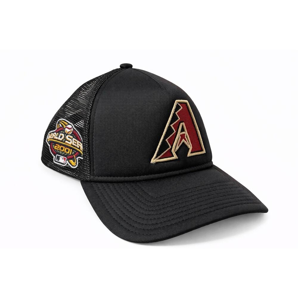Arizona Diamondbacks 2001 World Series Trucker Mesh Hat Black‎ MLB Snapback